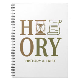 Caderno Espiral History Teacher Typography Design