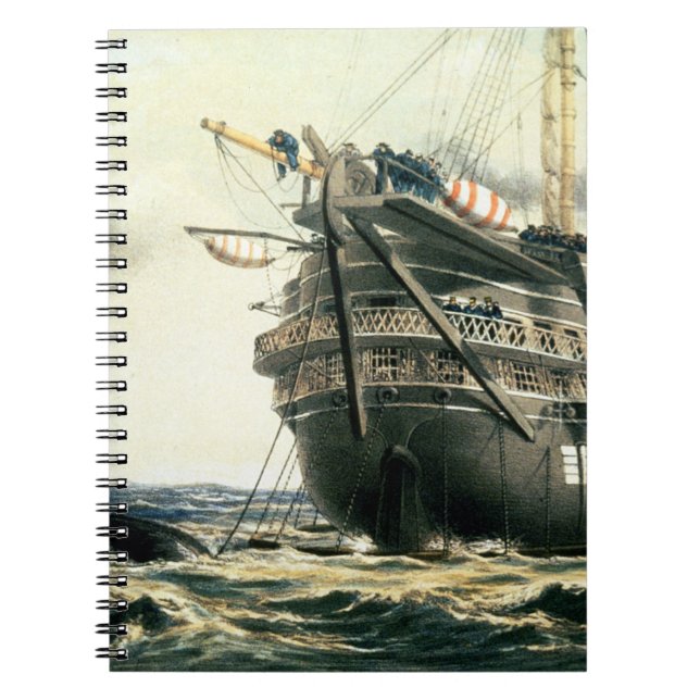 Caderno Espiral HMS Agamemnon que coloca o cabo atlântico (Frente)