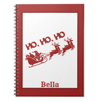 Caderno Espiral HO.HO.HO Christmas Santa Sleigh With Reindeer