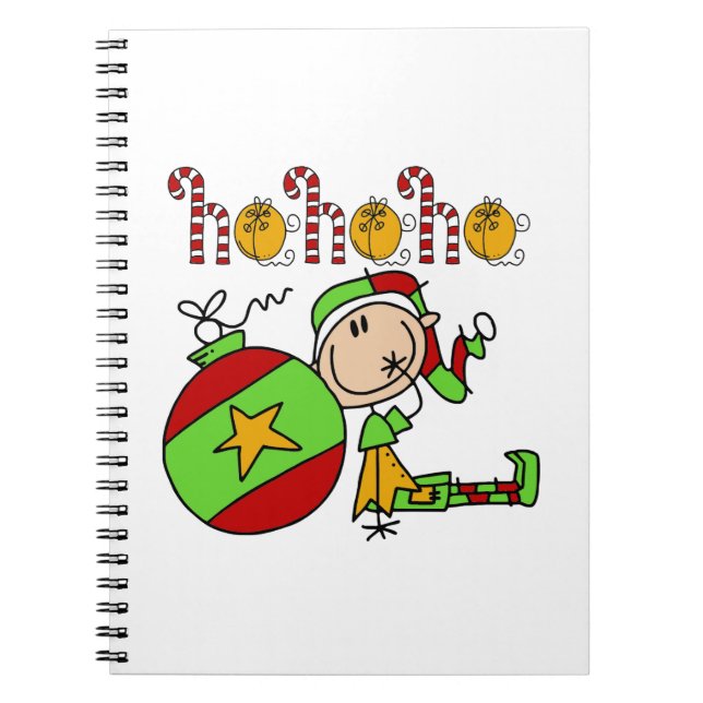 Caderno Espiral Ho Ho Ho Holiday Elf Jingle Belga Natal (Frente)