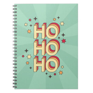 Caderno Espiral Ho ho ho natal texto sazonal e estrelas