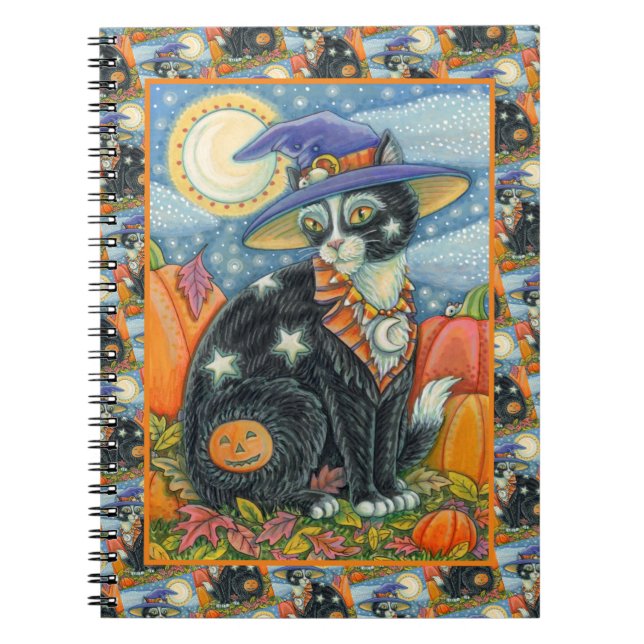 CADERNO ESPIRAL HOCUS POCUS BLACK CAT WITCH & MOUSE HALLOWEEN (Frente)