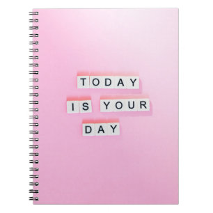 CADERNO ESPIRAL HOJE É O SEU DIA - FOTOS MOTIVACIONAIS BONITAS NA