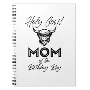 Caderno Espiral Holly Cow Mamãe Da Vaca 1 Do Birthday Boy Highland