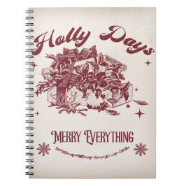 Caderno Espiral Holly Days Vintage Christmas
