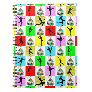 CADERNO ESPIRAL HOLLY JOLLY FIGURE SKATER CHRISTMAS DESIGN