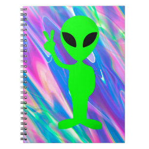 Caderno Espiral holograma de alienígena