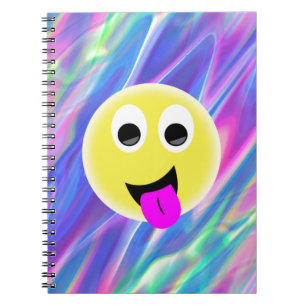 Caderno Espiral holograma de emoji