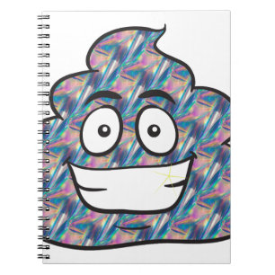 Caderno Espiral holograma poop emoji