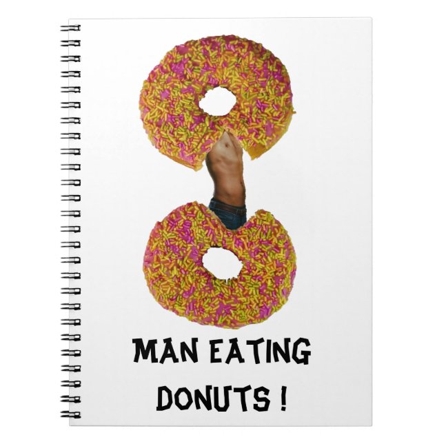 Caderno Espiral Homem comendo Rosquinhas! (Frente)