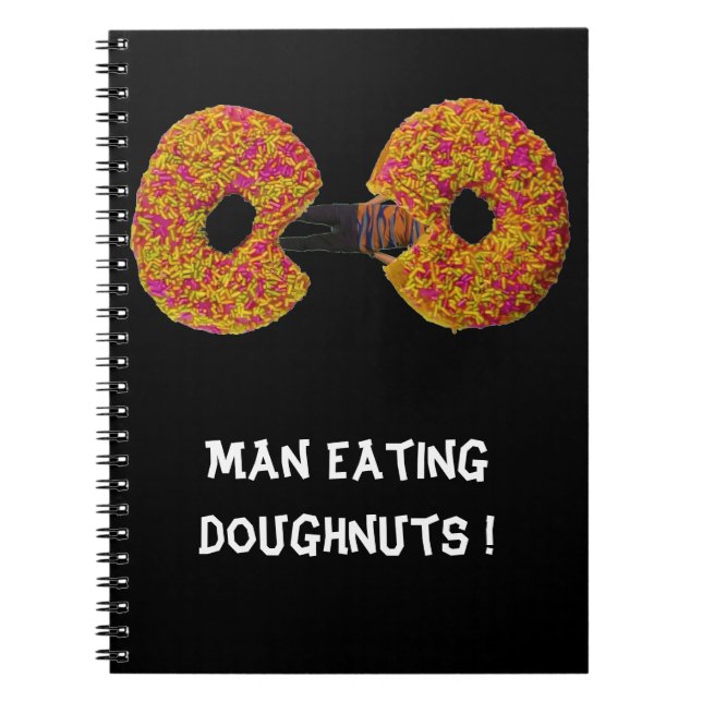 Caderno Espiral Homem comendo Rosquinhas! Notebook (Frente)