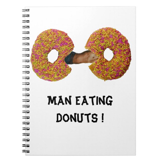Caderno Espiral Homem comendo Rosquinhas! Notebook (Frente)
