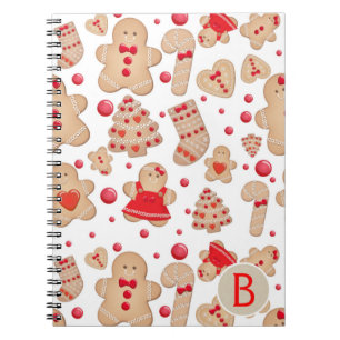 Caderno Espiral Homem de Pão de Mel Biscoitos Assados Rústico Capr