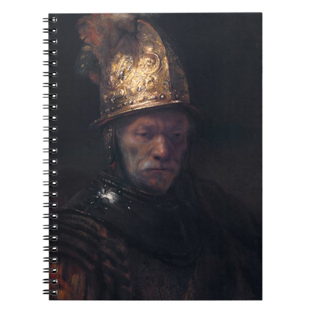 Caderno Espiral Homem de Rembrandt em capacete de Ouro (Frente)