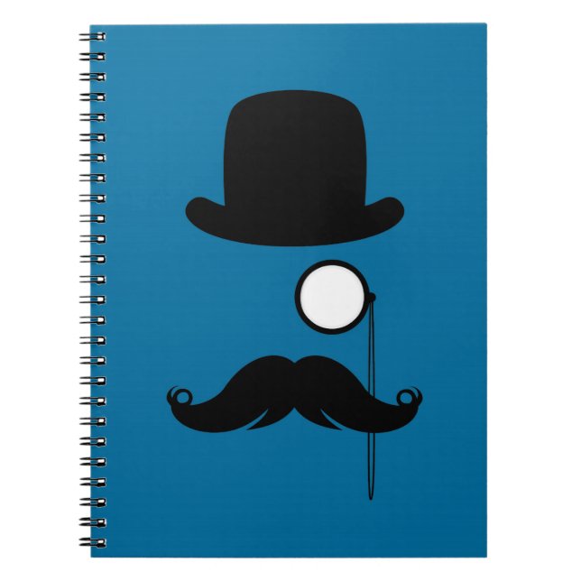 Caderno Espiral Homem de Stache do Moustache do bigode (Frente)