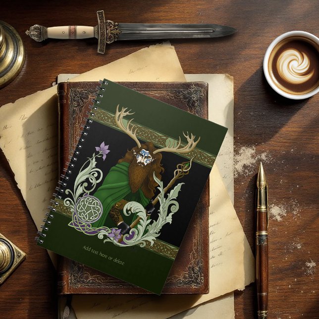 Caderno Espiral Homem dos Antílope Celta Verde (Criador carregado)