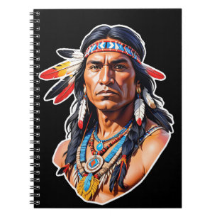 Caderno Espiral Homem Indígena Americano