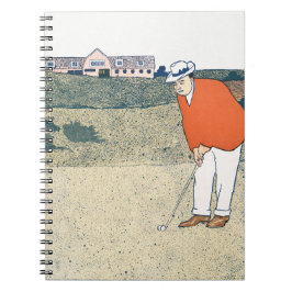 Caderno Espiral Homem jogando Golf por Edward Penfield.