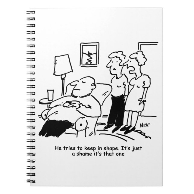 Caderno Espiral Homem Obeso Com Sobrepeso Tenta Manter O Ajustado  (Frente)