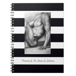 Caderno Espiral Homem Perfeito Peito e Tronco Esboço a Carvão de A