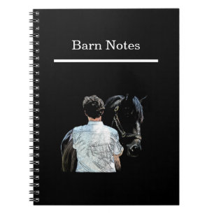 Caderno Espiral Homem Segurando Notebook Espiral Escuro Horso