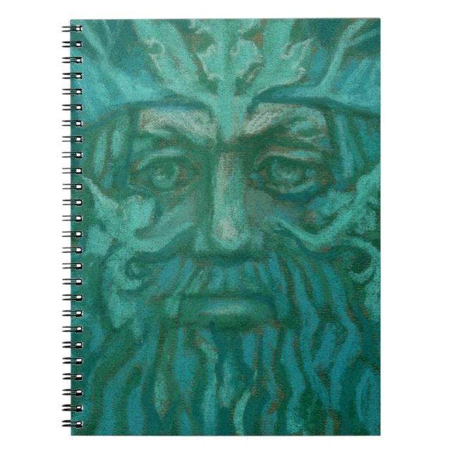 Caderno Espiral Homem Verde, Rei Florestal, Deus Pagão, Arte Fantá (Frente)