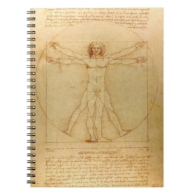 Caderno Espiral Homem Vitruviano por Leonardo Da Vinci (Frente)