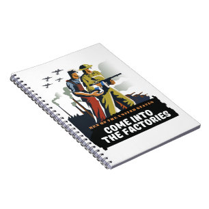 Caderno Espiral Homens dos Estados Unidos, poster WW2