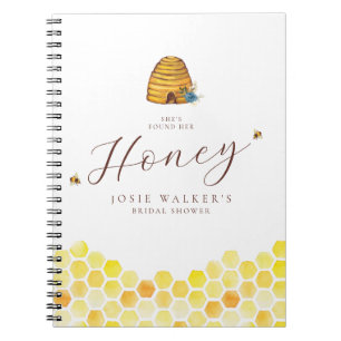 Caderno Espiral Honey Bee Bridal Shower Guest book