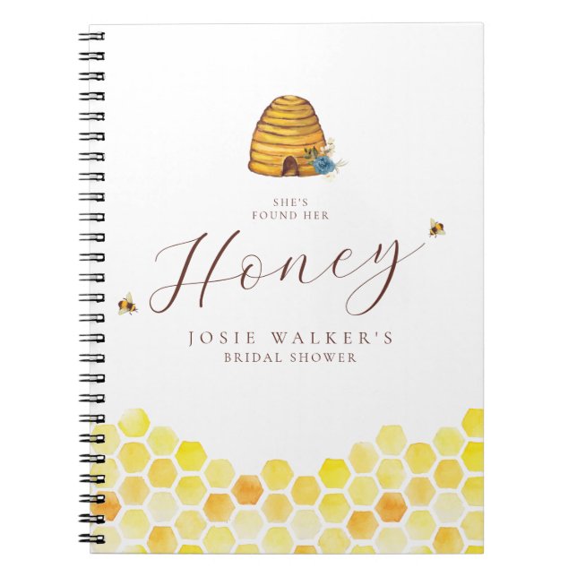 Caderno Espiral Honey Bee Bridal Shower Guest book (Frente)