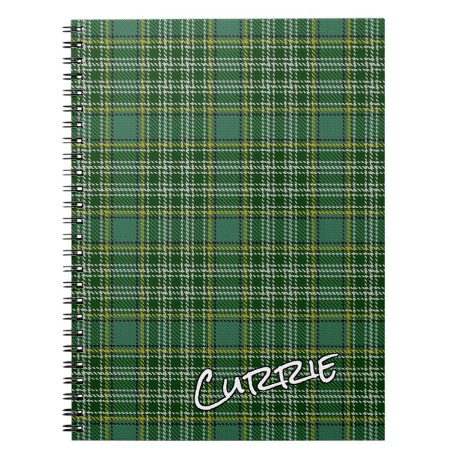 Caderno Espiral Honra Escocesa Clan Currie Tartan (Frente)