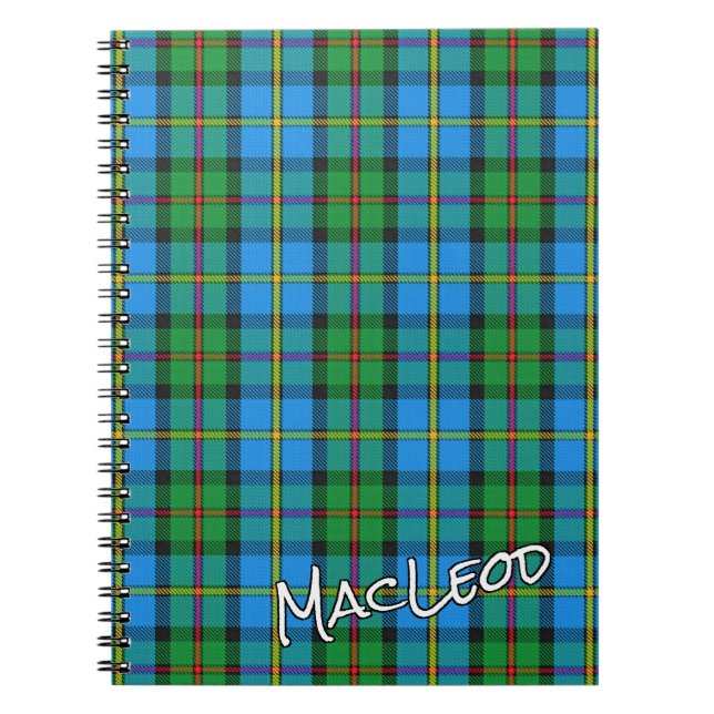 Caderno Espiral Honra escocesa Clan MacLeod de Harris Tartan (Frente)