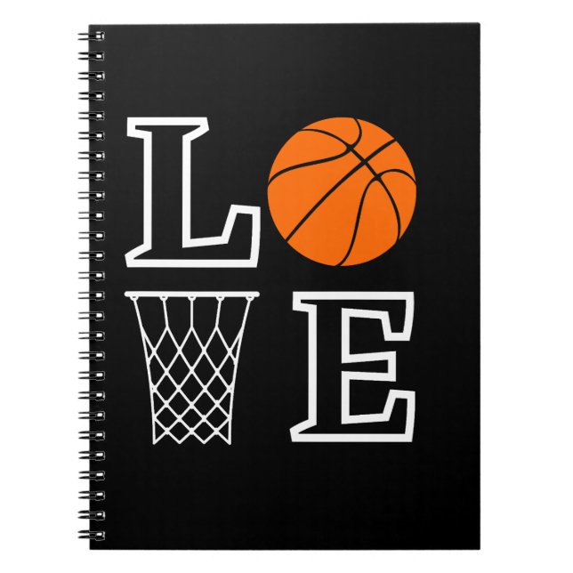 Caderno Espiral Hoops de basquete, Presente de Jogador de Basquete (Frente)