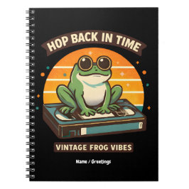 Caderno Espiral Hop Back in Time Vintage Frog Retro Illustration