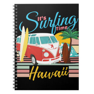 Caderno Espiral Hora de surfar no Havaí - Summer Beach Vibes