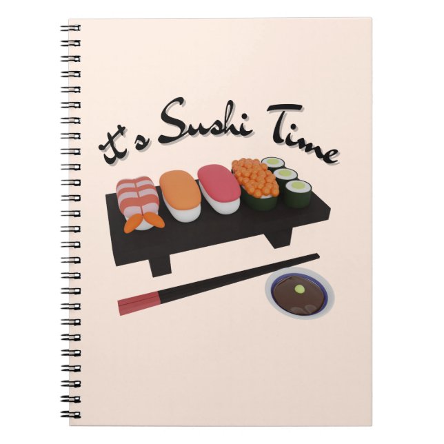 Caderno Espiral Hora de Sushi, Sushi (Frente)