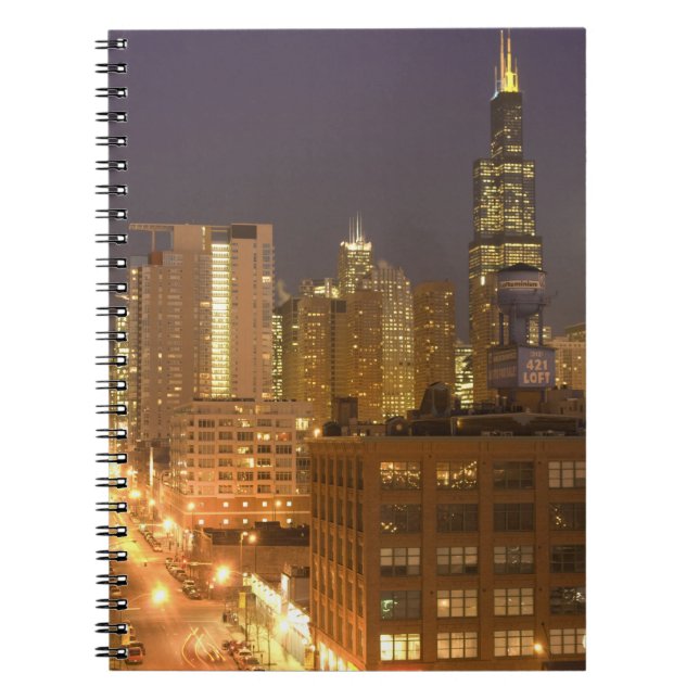 Caderno Espiral Horizonte de Chicago, Illinois, de West Loop em (Frente)