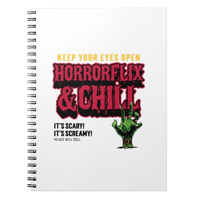 Caderno Espiral Horrorflix E Chill (Frente)
