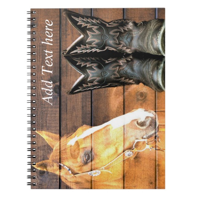 Caderno Espiral Horse Cowboy Boots Conselho Russo de Celeiro (Frente)