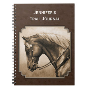 Caderno Espiral Horse do Quarto Oeste, Sepia Brown