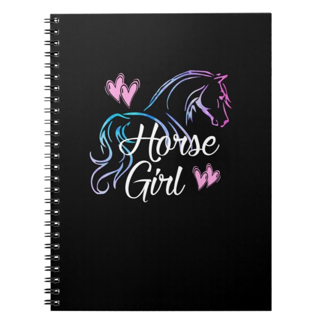 Caderno Espiral HORSE HORSE GIRL Ama Cavaleiro Cavaleiro (Frente)