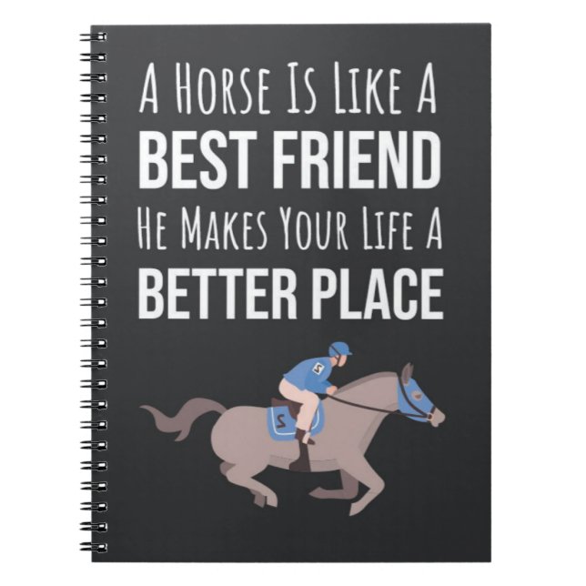 Caderno Espiral Horse Lover Gifts Equestrian Equine Animal Rider (Frente)