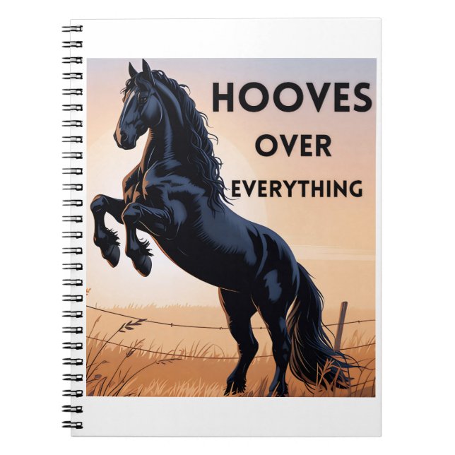 Caderno Espiral Horse Lovers Notebook  - Hooves Over Everything (Frente)