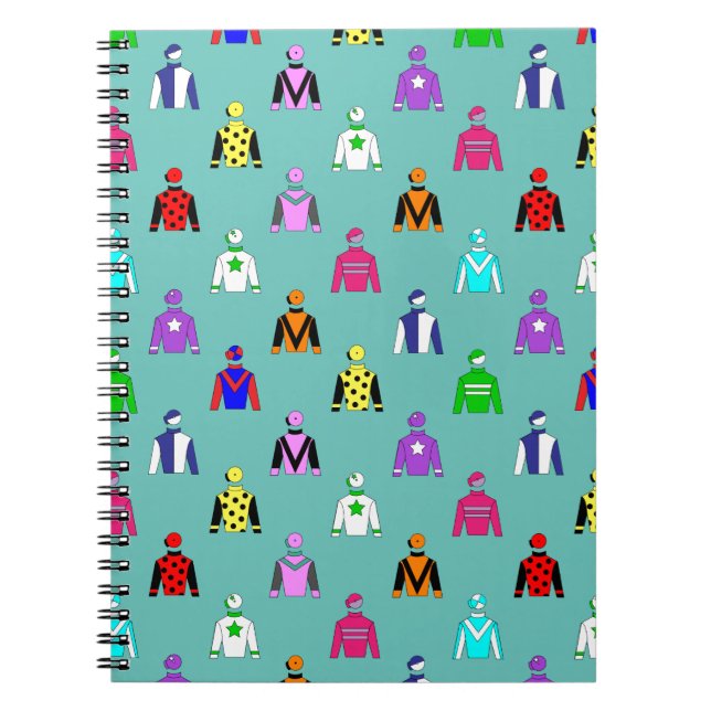 Caderno Espiral Horse Racing Jockey Silks Multi Coloured Pattern (Frente)
