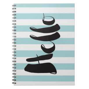 Caderno Espiral Hortelã bonito e listras brancas olá!