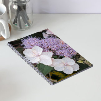 Caderno Espiral Hortênsia Branca Aspera Flores Floral