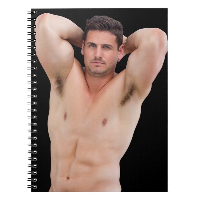 Caderno Espiral Hot Guy Gym Dude Big Biceps Weight Training Lifter (Frente)