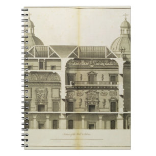 Caderno Espiral Houghton Salão: secção transversal do Salão e