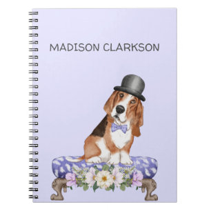 Caderno Espiral Hound Basset em Stool