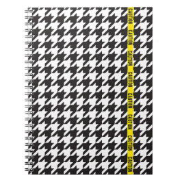 Caderno Espiral Houndstooth Envolvido com Cuidado